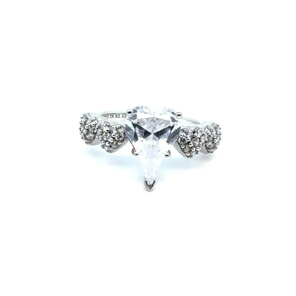 Silver 925 Heart‎ Shaped Cz Ring